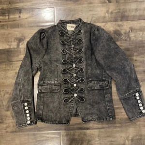SAVANNA JANE Grey Denim Jacket Size Medium